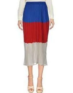 Chiara Bertani Pleated Maxi Skirt Women's Large Multicolor Elastic Waist